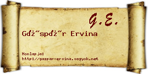 Gáspár Ervina névjegykártya